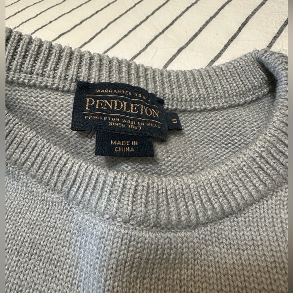 Pendleton Chevron Pattern Crew Neck Sweater - Gra… - image 3